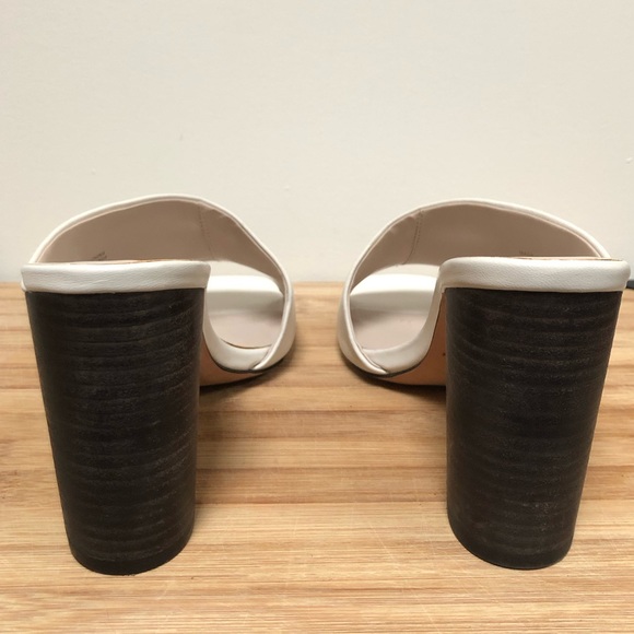 Trina Turk Open Toe Leather Asymmetrical Heeled Mule - Picture 6 of 11